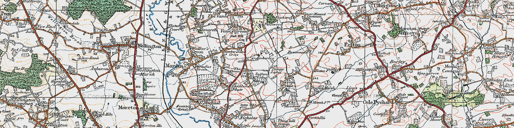 Old map of Amberley in 1920