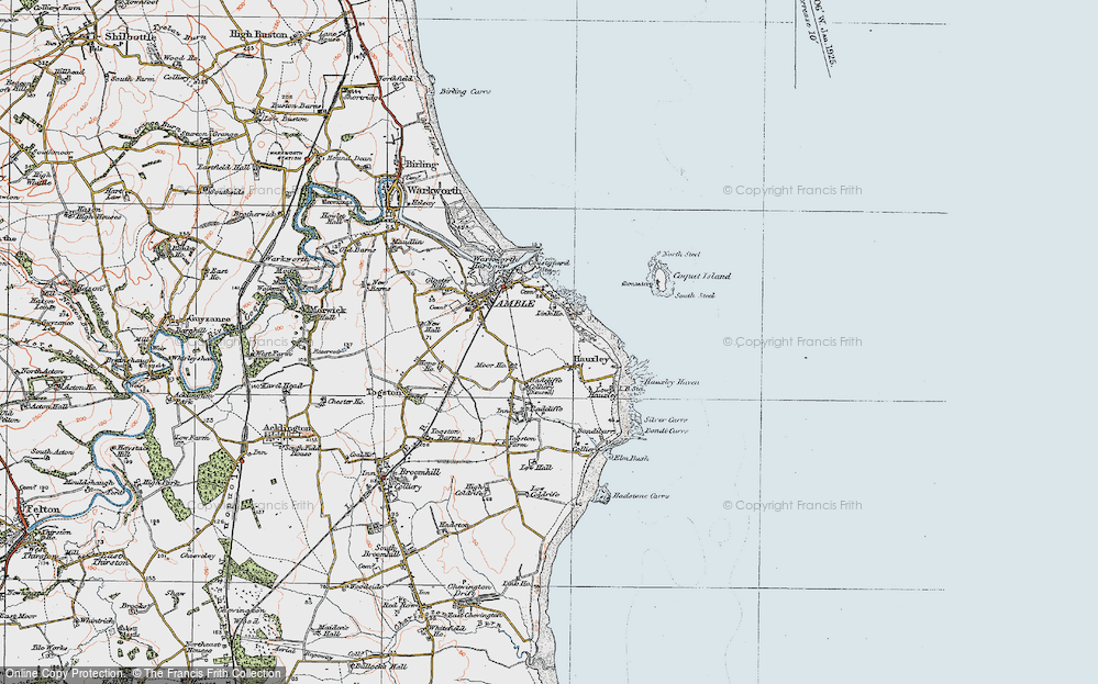 Old Map of Amble, 1925 in 1925