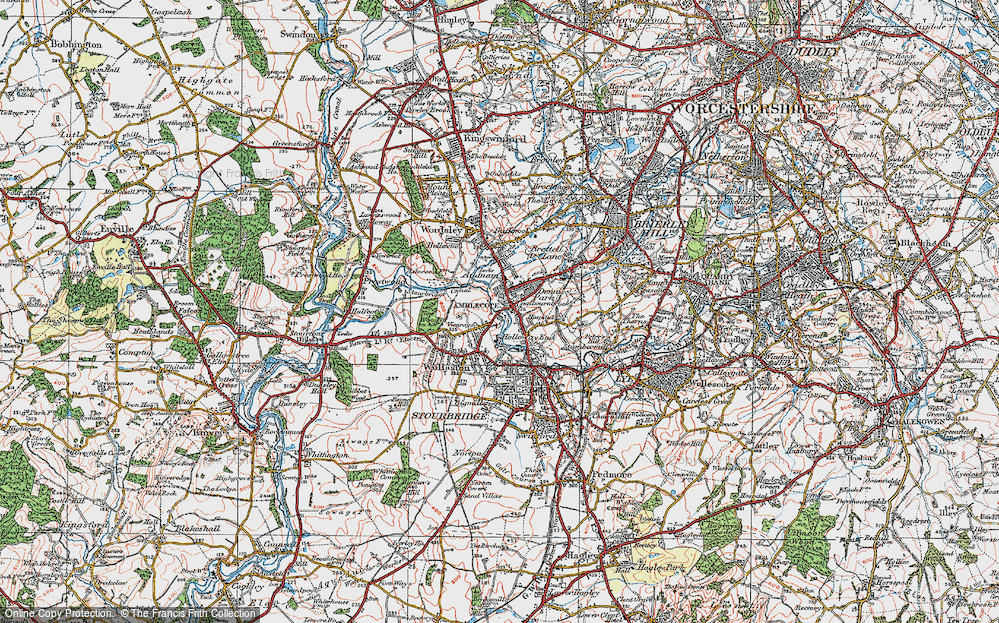 Old Map of Amblecote, 1921 in 1921