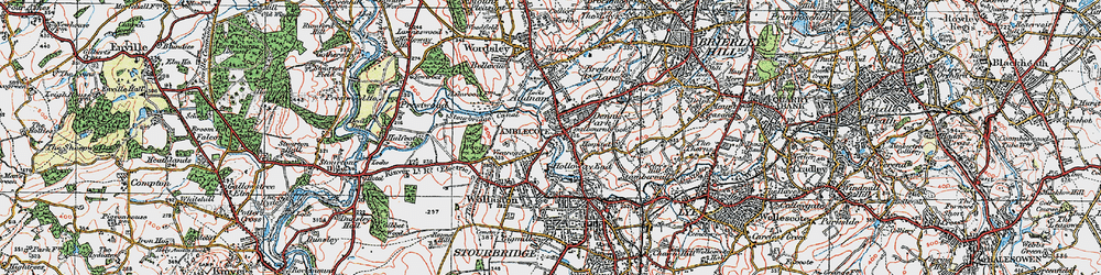 Old map of Amblecote in 1921