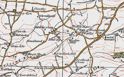 Old map of Ambleston in 1922