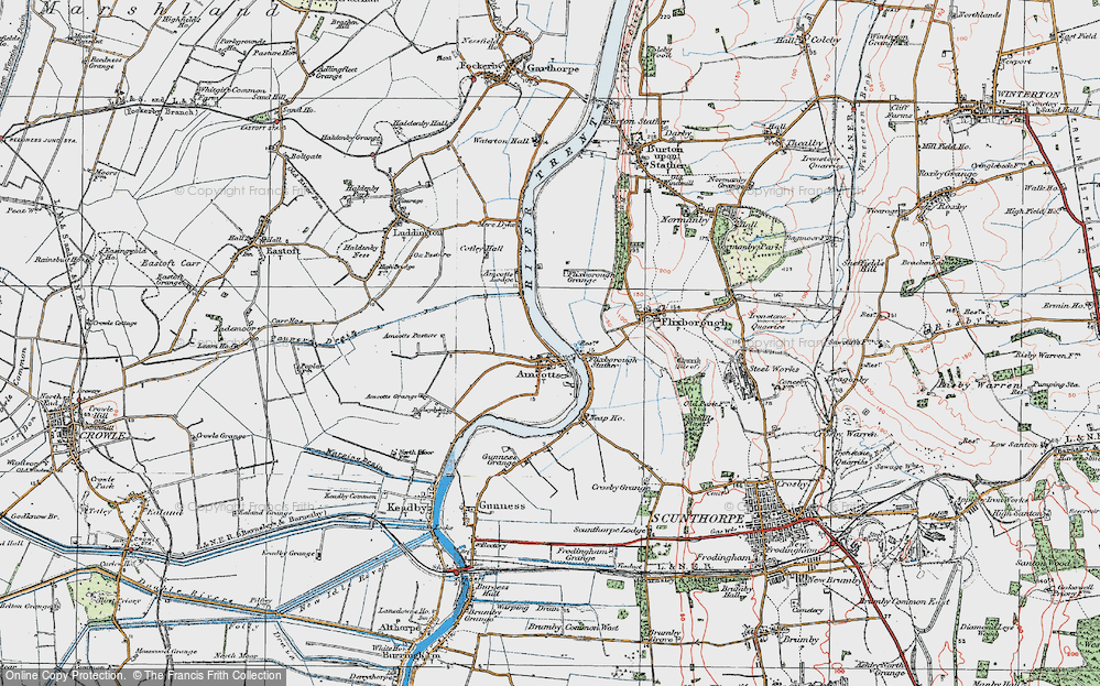 Old Map of Amcotts, 1924 in 1924