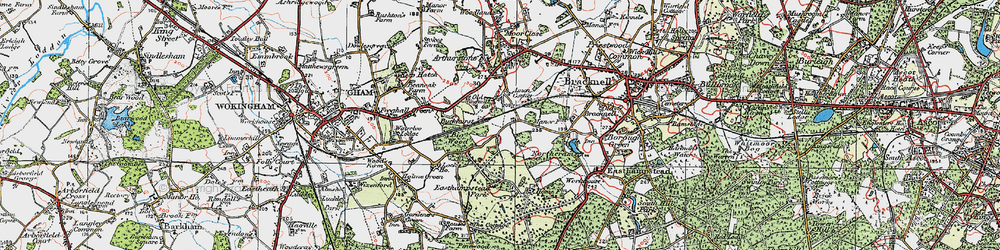 Old map of Amen Corner in 1919