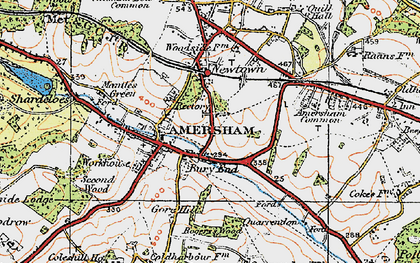 Old map of Amersham Common in 1920