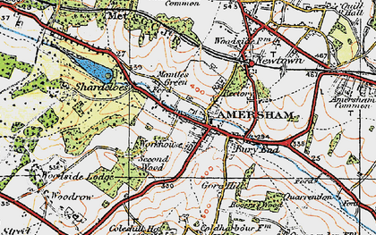 Old map of Amersham Old Town in 1920