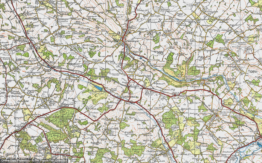 Old Map of Amersham on the Hill, 1920 in 1920