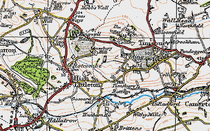 Old map of Timsbury Bottom in 1919