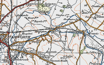 Old map of Amington in 1921