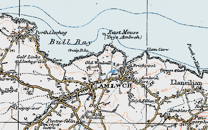 Old map of Amlwch in 1922