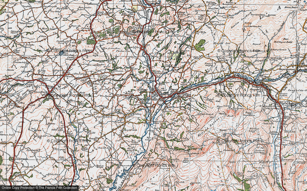Old Map of Ammanford/Rhydaman, 1923 in 1923