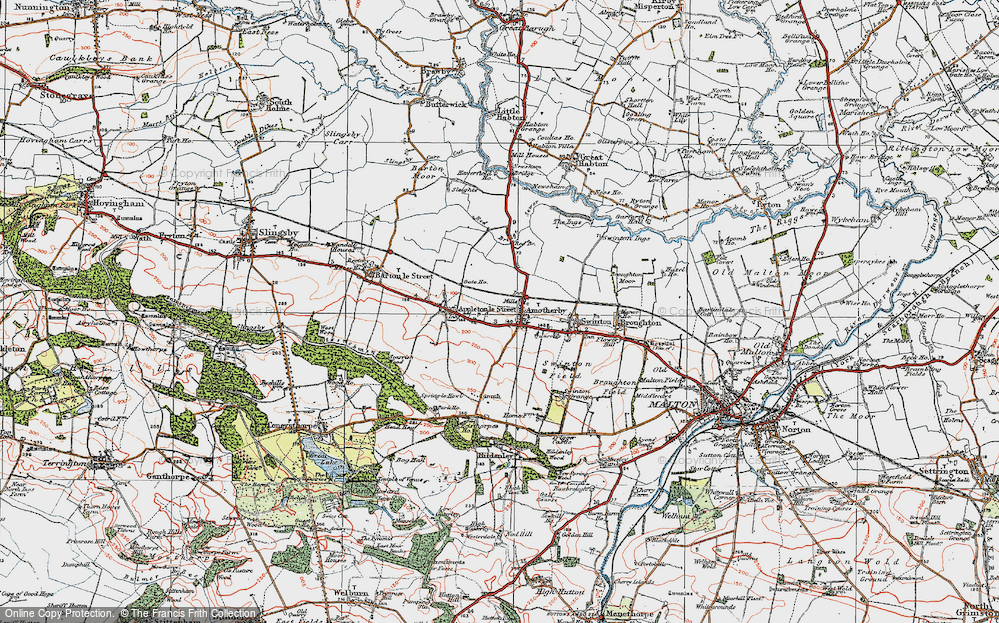 Old Map of Amotherby, 1924 in 1924