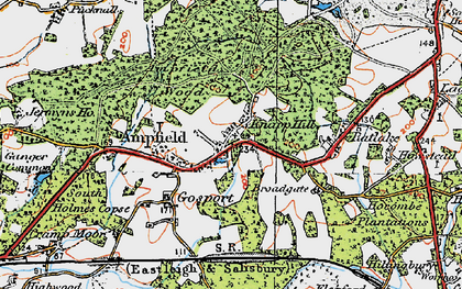 Old map of Ampfield in 1919