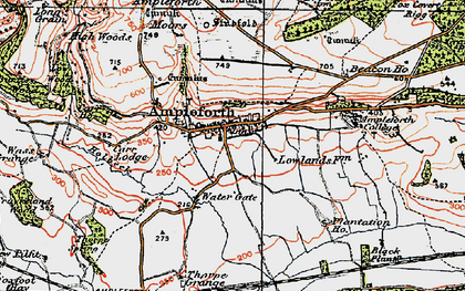 Old map of Ampleforth in 1925