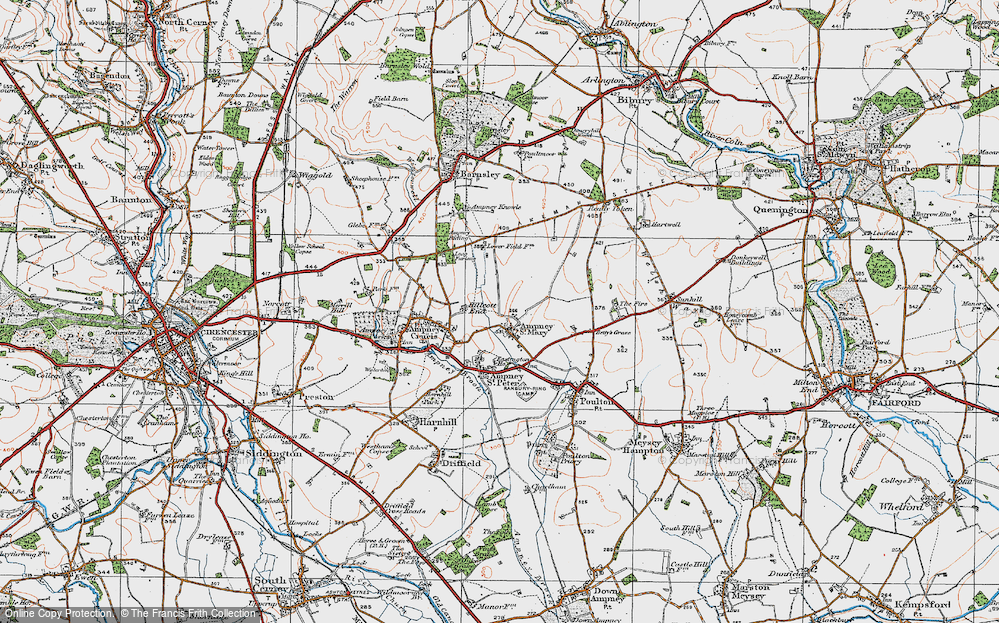 Old Map of Ampney St Mary, 1919 in 1919