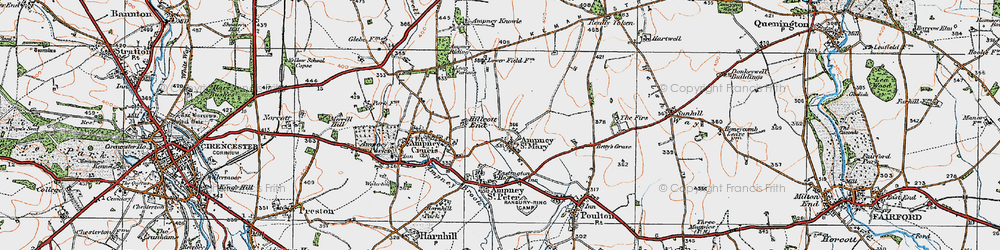 Old map of Ampney St Mary in 1919