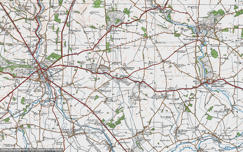 Old Map of Ampney St Peter, 1919 in 1919