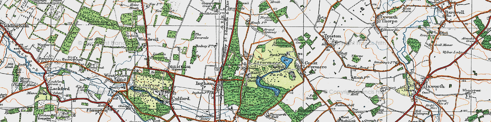 Old map of Brand Spinney in 1920