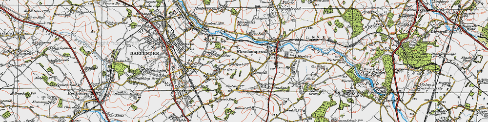 Old map of Amwell in 1920