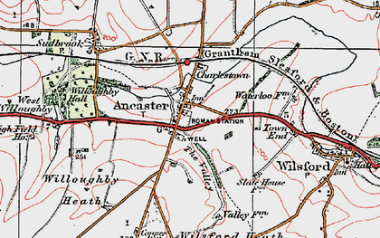 Old map of Ancaster in 1922