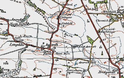 Old map of Ancroft in 1926