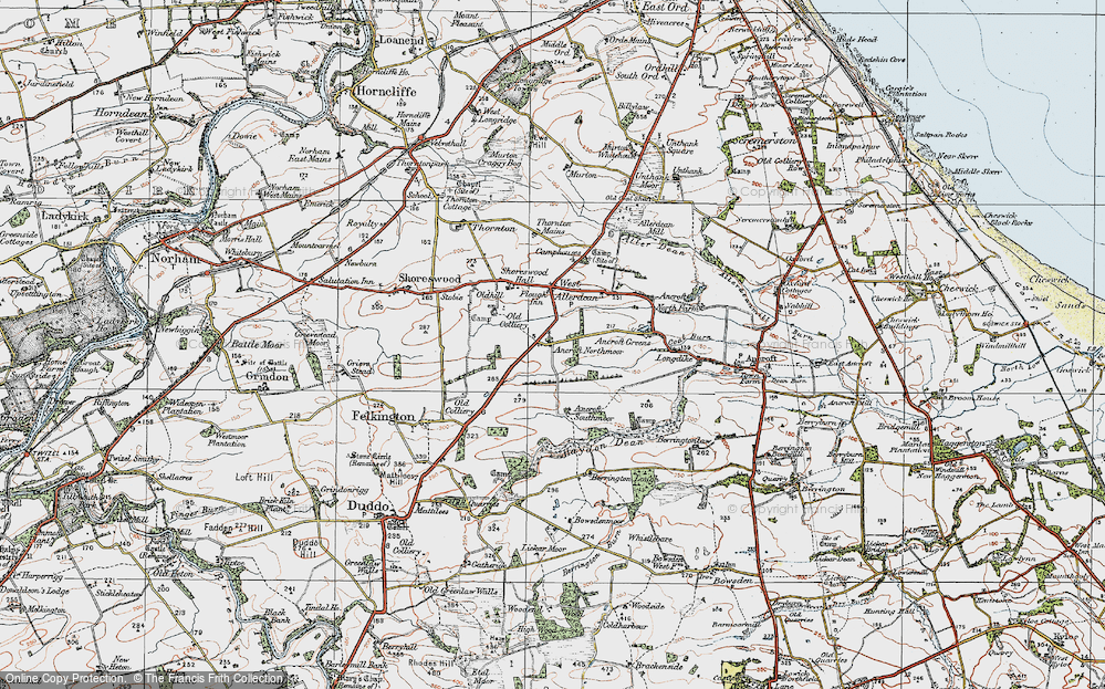 Old Map of Ancroft Northmoor, 1926 in 1926