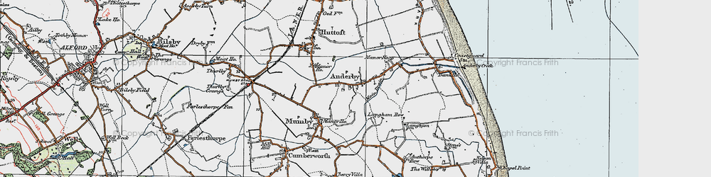 Old map of Anderby in 1923