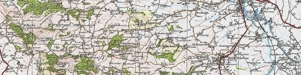 Old map of Andersfield in 1919