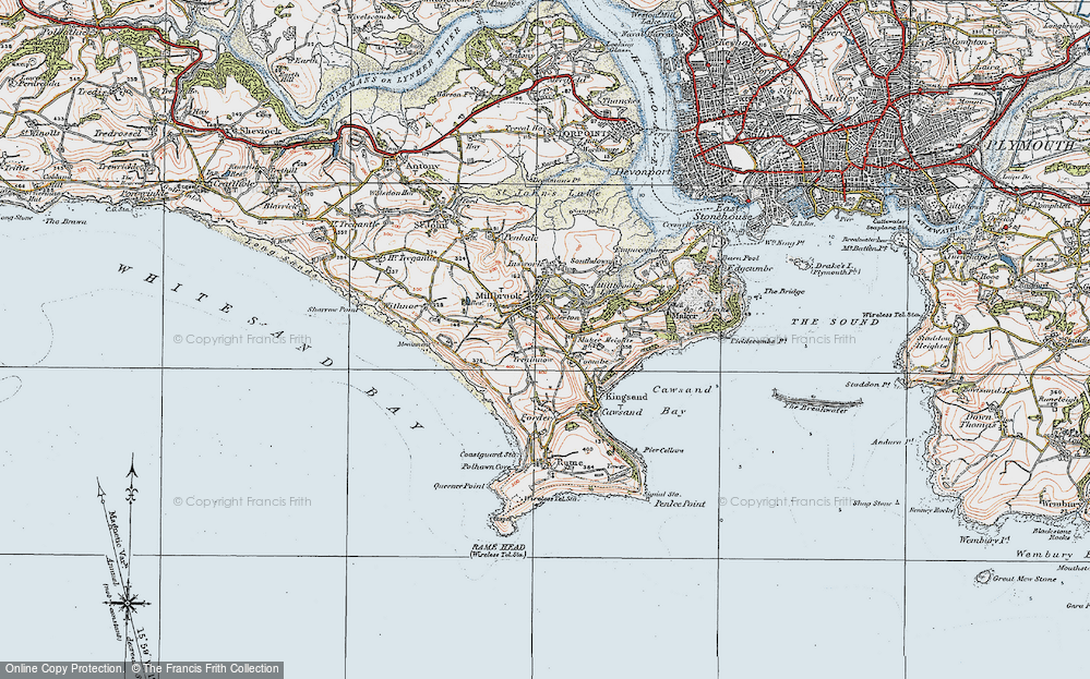 Old Map of Historic Map covering Wiggle in 1919