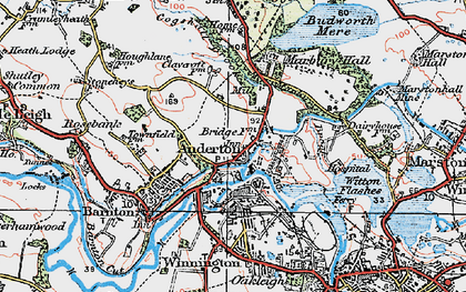 Old map of Budworth Mere in 1923
