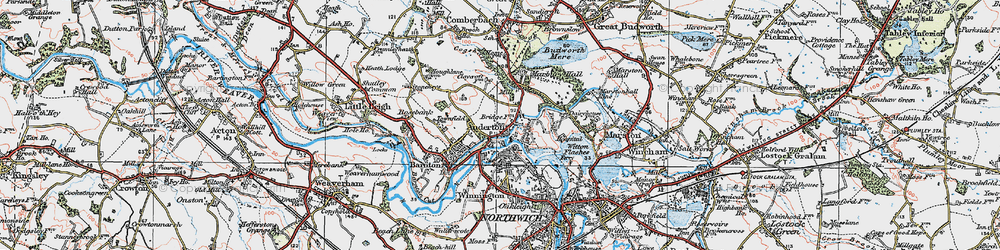 Old map of Budworth Mere in 1923