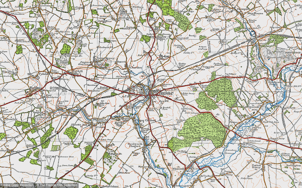 Historic Ordnance Survey Map Of Andover 1919