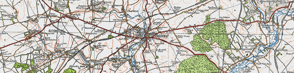 Old map of Andover in 1919