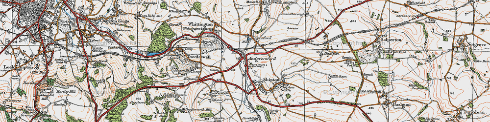 Old map of Andoversford in 1919