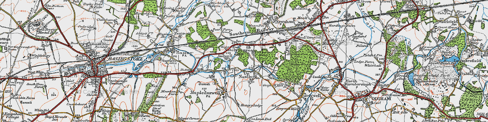 Old map of Andwell in 1919