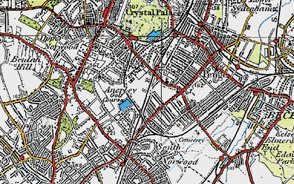 Old map of Anerley in 1920