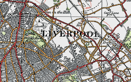 Old map of Anfield in 1923