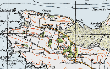 Old map of Angle Bay in 1922