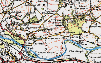 Old map of Beaufront Castle in 1925