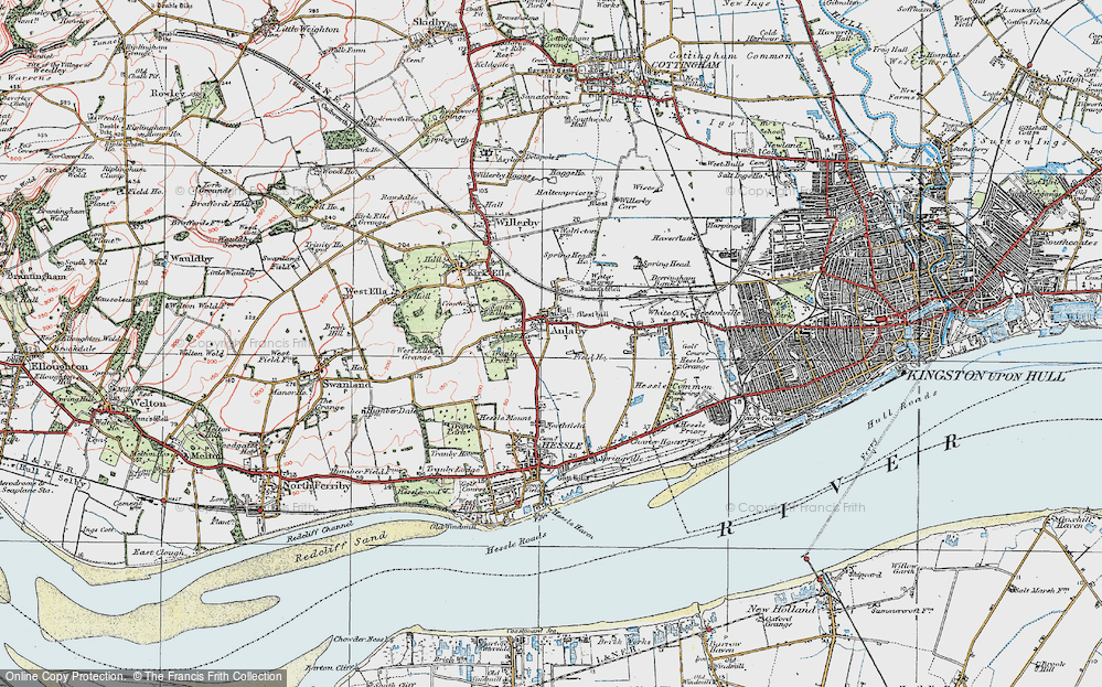 Old Map of Anlaby, 1924 in 1924
