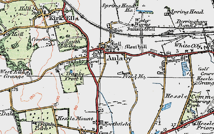 Old map of Anlaby in 1924