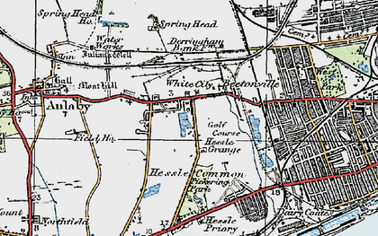 Old map of Anlaby Park in 1924