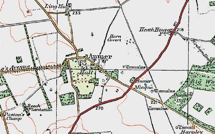 Old map of Anmer Minque in 1921