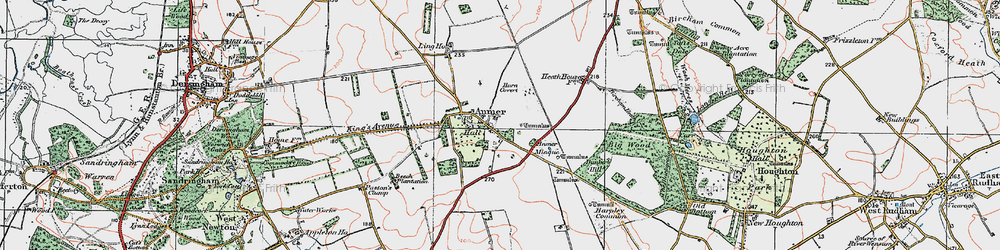 Old map of Bircham Heath in 1921