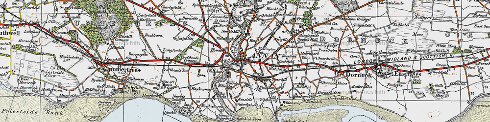 Old map of Annan in 1925