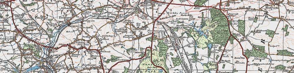 Old map of Annesley in 1921