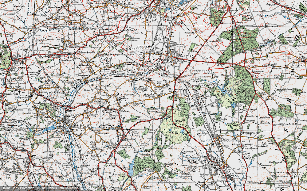 Old Map of Annesley Woodhouse, 1921 in 1921