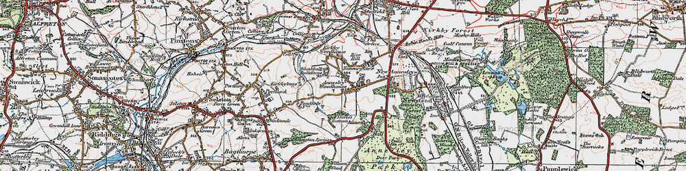 Old map of Annesley Woodhouse in 1921