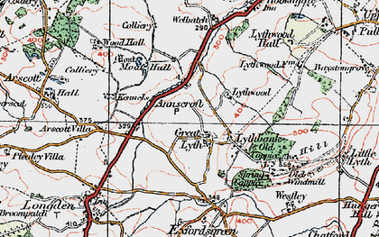 Old map of Annscroft in 1921