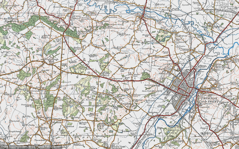 Old Map of Anslow Gate, 1921 in 1921