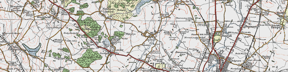 Old map of Anstey in 1921